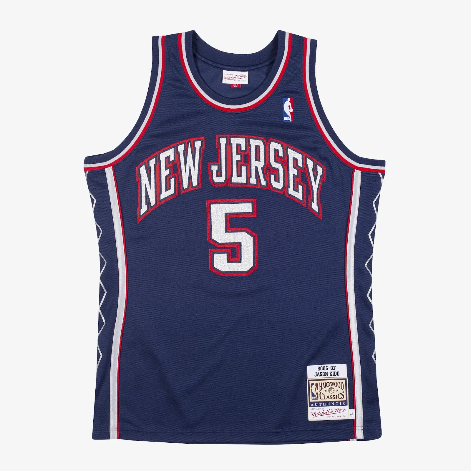 Jason Kidd New Jersey Nets 2006-07 Navy Authentic Jersey - Mitchell & Ness NBA Throwback, 00s Retro Basketball Jersey