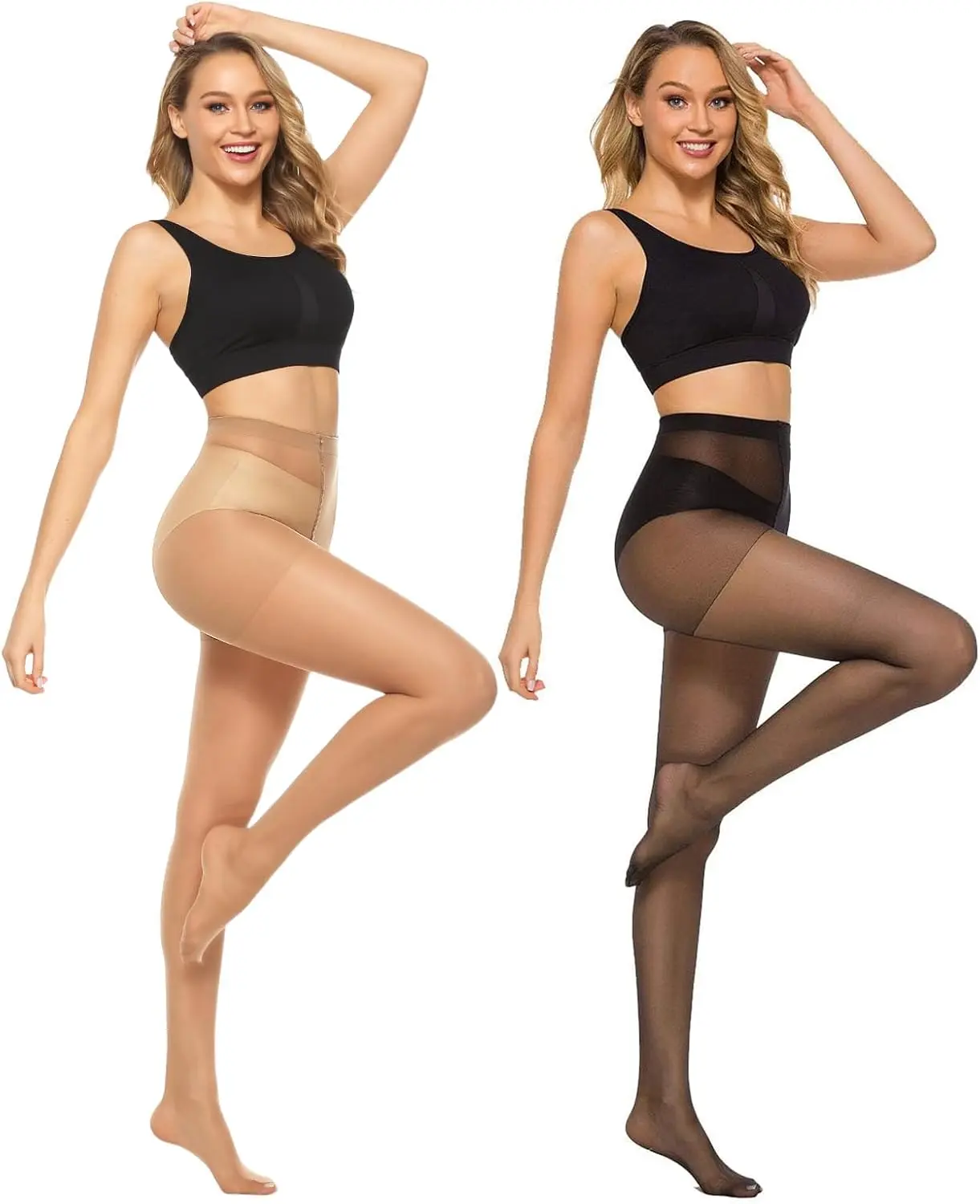 Women’s 40D Sheer Tights, High Waist Tummy Control Pantyhose, Ultra Soft Stretch Nylon Stockings with Reinforced Toe, Natural Look Leggings for Women, Comfortable Breathable Control Top Hosiery for Daily Wear, Office, Work, Dresses, Party Outfits Clothes