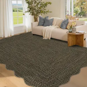 Printed Woven Rug Solid Color Low-pile Non-slip Washable Ultra-thin Foldable Interior Decorative Rug for Cafes Bedrooms Dining Rooms Apartments Entryways and Offices