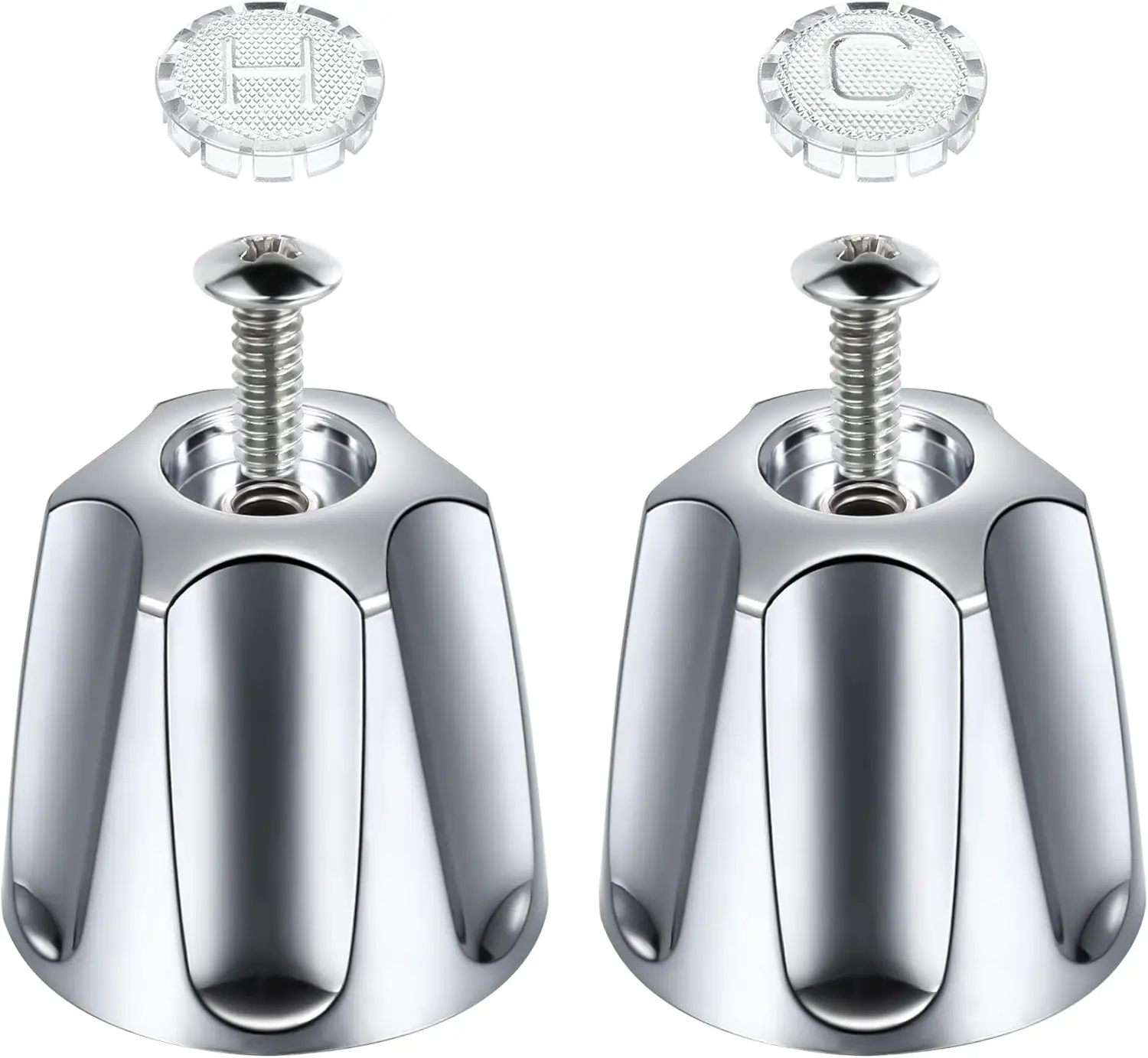 2 count Shower Knob Replacement, Hot and Cold Faucet Knobs Compatible with Price Pfister Verve Tub Shower, Include 2 Faucet Handles and 2 Screws for Remodeling Trim Kit(Chrome)