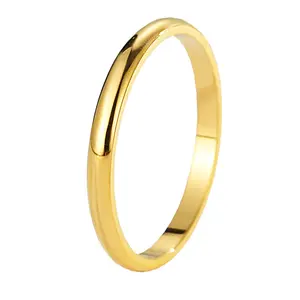 Smooth stainless steel 2mm ring plain ring simple and stylish golden/rose golden/silver/black/titanium steel ring couple ring