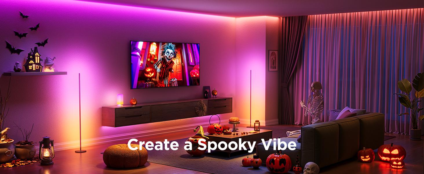 Rroetxi RGBIC Corner Floor Lamp – Minimalist Style with App & Remote Control, Stepless Dimming, Timer & Music Sync Modes, Perfect for Living Rooms, Bedrooms, Game Rooms & Party Decor