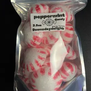 Freeze dried PEPPERMINT T Candy!!!! DoomsDay Delights 3 ounce