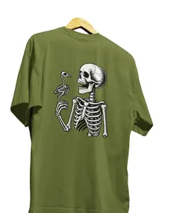 Bella + Canvas Skeleton Holding Chicken Skeleton Shirt - Funny Spooky Farm Tee for Gothic Halloween Chicken Lovers Aesthetic