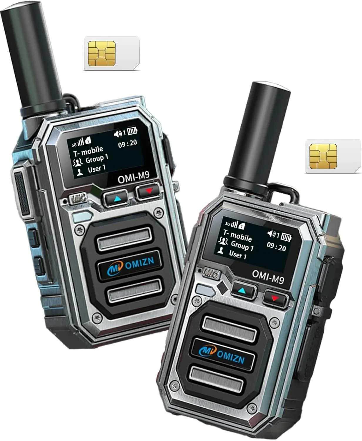 M9 Global Walkie Talkie Long Range Nationwide Two wayRadio, 5000 Miles Range Walkie Talkies, 7800mAh BatteryShock-Resistant Casing, AES256 Encryption, MultipleChannels, Talker Alias