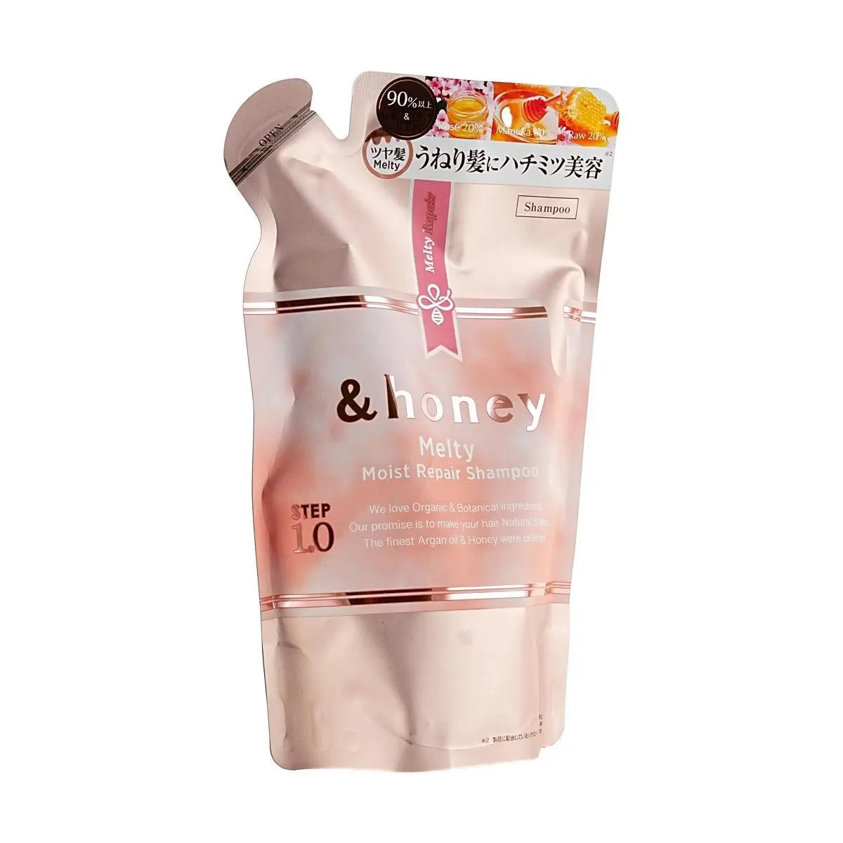&honey Sakura Blossom Moisturizing Repair Shampoo Refill 350g - Japanese Honey Hair Care for Damaged Hair