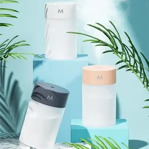 Mini Portable Humidifier Letter M Cup, Home Essential, Compact Design, USB Spray Colorful Night Light, Silent Operation, Bedroom Air Purifier, Noiseless Humidifier, Usb Powered Humidifier