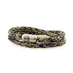 NEPTN Rope Bracelet - BOATSWAIN Anchor STEEL 6 double R - Made of durable Dutch sailing rope with stainless steel magnetic closure