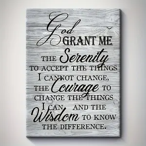 [1pc Serenity Prayer Poster] 1pc Serenity Prayer Inspirational Poster - Wrapped Solid Wood Frame, Waterproof Canvas Print, Modern Bohemian Wall Art for Home Decor, Living Room, Bathroom, Holiday Decoration, Indoor Use, 2D Flat, Perfect for Room Decor