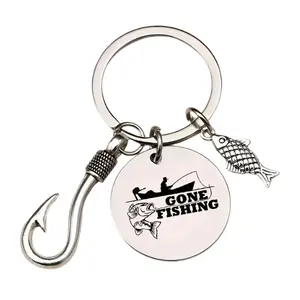 You’re My Best Catch Stainless Steel Fish Hook Keychain Romantic Fishing Key Ring Pendant Gift for Anglers Men Women Lover Fishing Accessory