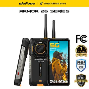 Ulefone Armor 26 Ultra Walkie Talkie 5G Rugged Phone,200MP+64MP+50MP+50MP Camera,24GB Ram+512GB Rom,MTK Dimensity 8020,15600mAh(120W) Battery,121dB Loudspeaker, 6.78" FHD+ & 120Hz Corning Gorilla Screen,Dual SIM,GPS & NFC Android Smartphone