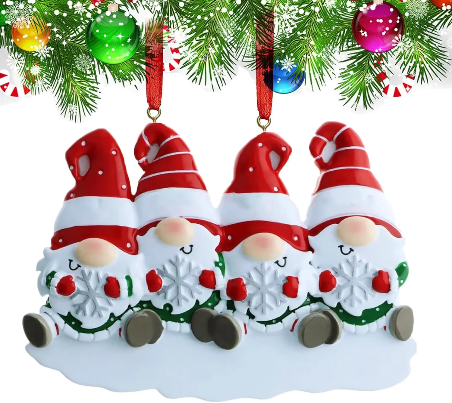 2024 Christmas Ornament, Personalized Gnome Family Christmas Ornaments, DIY Christmas Tree Hanging Decorations for Gnomes Gift, Popular Mini Indoor