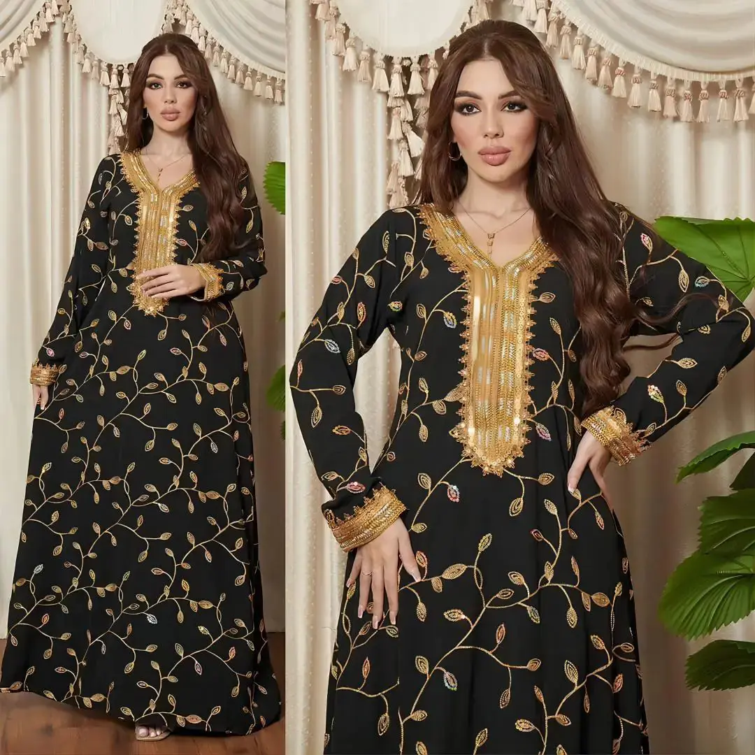 Dubai Style Embroidered Dinner Robe