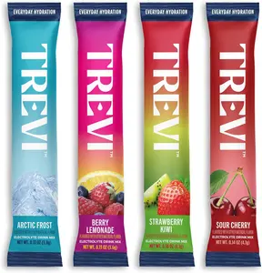 TREVI™ Everyday Sugar Free Electrolytes - Essential Drink Mix Hydration Powder Packets - 20 Count - Favorites Variety Pack - Sour Cherry, Strawberry Kiwi, Berry Lemonade, Arctic Frost