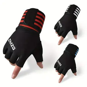 Unisex Half Finger Fitness Gloves - Wrist Brace for Horizontal Bar, Cycling & Dumbbell Exercise - Strengthen Your Workouts