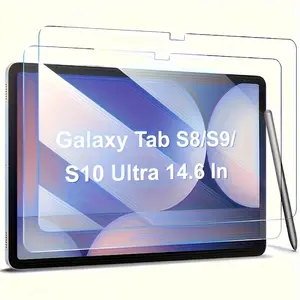 2-piece set of high-quality premium glass screen protective film suitable for Samsung for S8 Ultra S9 Ultra S10 Ultra 14.6-inch - scratch resistant, shatter resistant, anti reflective, smooth surface texture