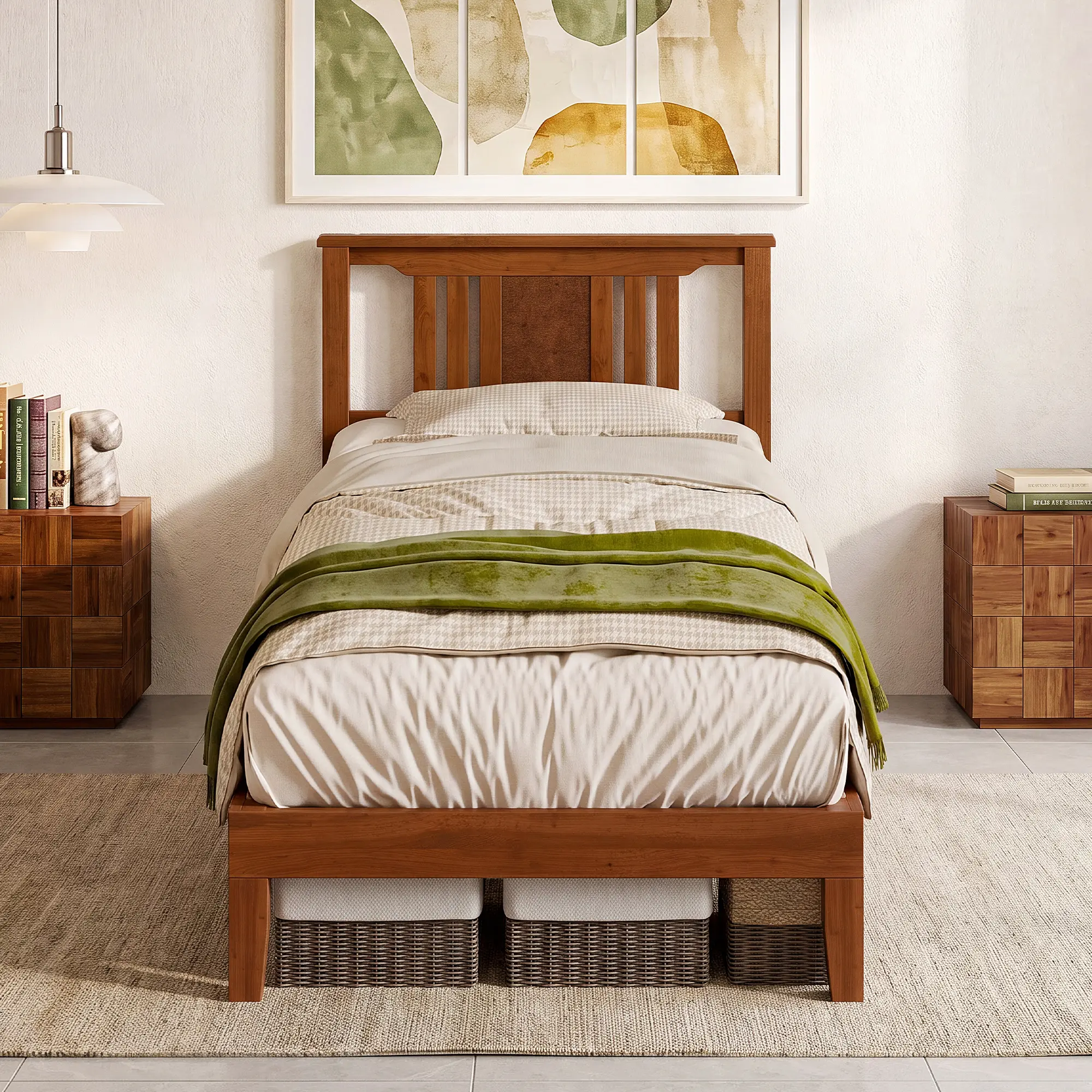 Solid Wood Platform Bed Frame with Headboard, 800lbs Heavy Duty Support, Under-Bed Storage, No Box Spring Needed, Easy Assembly,Rustic Brown