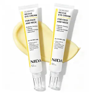 NEW 2PC  NIDA Revive Eye Cream For Face And Neck | Probiotics Lystate Solution, Retinal, Peptide Complex, Bakuchiol | Wrinkles, Fine Lines, Cell Turnover, Firm Skin Texture, Radiant Skin | 1.35 fl. oz., 40ml