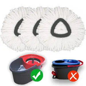Mop Replace Head [ 3 Pack ] Mop Refills Compatible with Triangle Spin Mop, Made of Microfiber, Deep Cleaning Machine Washable and Easy-to-Replace- Superfine Fiber Rotating Mop Head