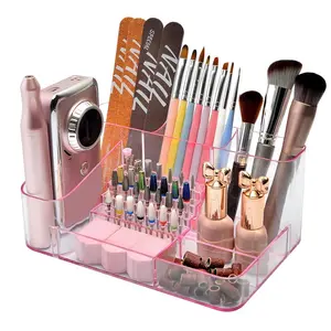FLYBOK Nail Drill Holder, 28 Holes Transparent Acrylic Drill Bit Holder for Nails, Professional Nail Tool Organizer and Nail Desk Organizer (Not Including Nail Drill Machine & Bit)
