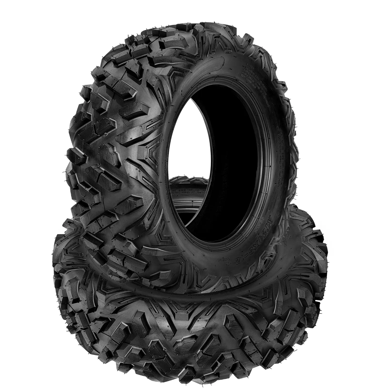 6PR heavy-duty tubeless all terrain ATV/UTV tires - set of 2, 24x10-12, high traction, puncture resistant, suitable for 12 inch wheels, off-road mud, sand, off-road and rock