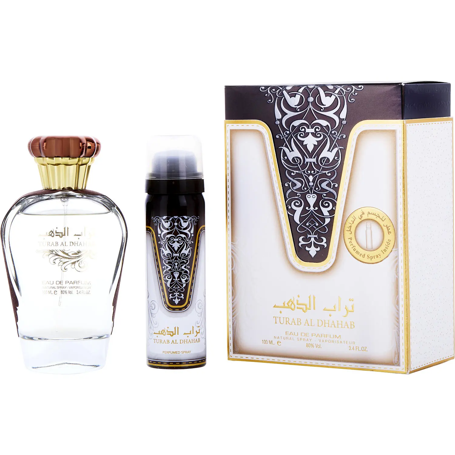 Ard Al Zaafaran Turab Al Dhahab Set-Eau De Parfum Spray 3.4 Oz & Deodorant 1.7 Oz For Unisex