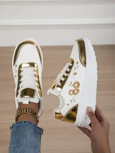 Women's Fashion Thick Sole Shoes, Embroidered Trendy Soft Bottom Casual Shoes, Daily Versatile, Perfect for Street Style