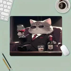 Creative Cartoon Cat Pattern Mouse Pad, Universal Mouse Pad with Non-slip Rubber Base, Portable Mouse Mat for Office & Home