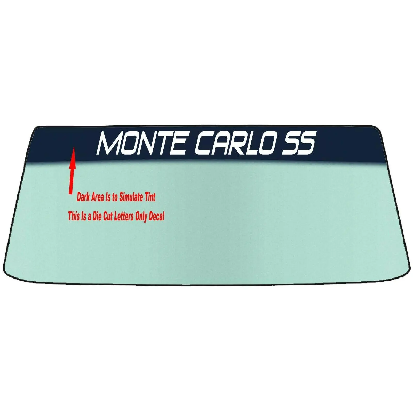 FOR MONTE CARLO VEHICLE WINDSHIELDS BANNER GRAPHIC DIE CUT VINYL DECAL