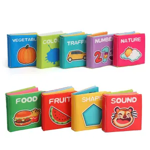 Baby Soft Cloth Book with Sand Sound, Early Reading Book, Preschool Learning Book, Interactive Plush Toy for Infants, Early Education Cognitive Toy, Toddler Busy Book, Unisex Gift for Boys & Girls