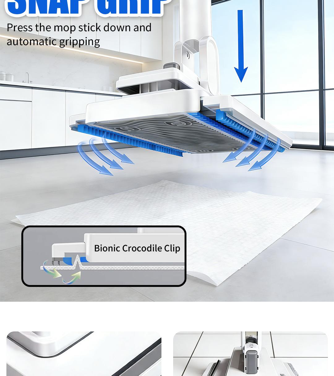 SOPAMI Disposable Dust Mop, Hands-Free Wet Dry Floor Cleaning Mop, Lazy Household Floor Cleaner With Replaceable Non-Woven Cleaning Pads For Home Hardwood Floors, Tile Floors