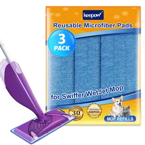 KEEPOW 5703M Reusable Washable Replacement Refills Wet Jet Mop Pads