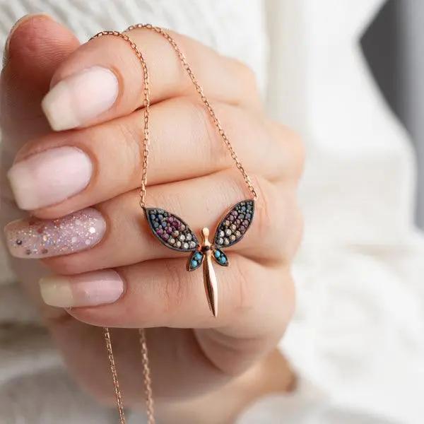Dragonfly Pendant Necklace ¥ Dragonfly Necklace Silver ¥ Gift For Her