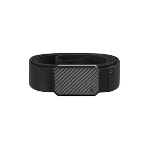 Groove Belt – Modern Stretch Belt for Men, Minimalist Everyday Wear – Carbon Fiber / Black