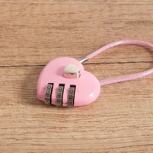 4 Heart Padlock Small Metal Shaped Mini Code Lock For Storage Box Diary Book Mix