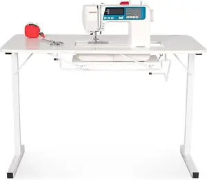 Gidget I Sew-Much-More Folding Sewing, Cutting, Quilting, and Craft Table, Portable with Lift, White Finish