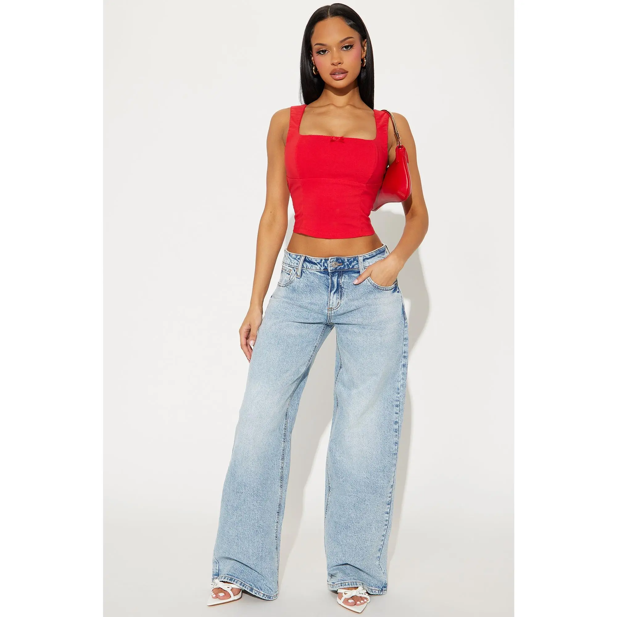 Still Going Strong Baggy Wide Leg Jeans - Light Wash