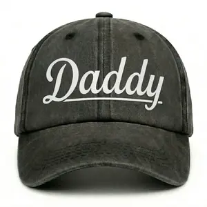 Daddy Printed Retro Washed Cotton Baseball Cap, Unisex Vintage Dad Hat for Men Women, Casual Breathable Sun Hat for Outdoor Sports, Father's Day Gift