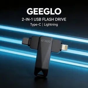 GEECLO 1TB Flash Drive Intended for iPhone, Memory Stick Storage for Photos and Videos Backup, Compatible with iPhone iPad Android PC, Plug and Play, No Application Required Portable  Dark Gray