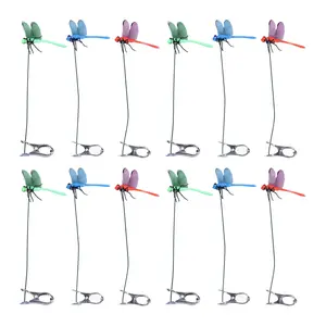 12-Pack Large Dragonfly Clip Decoration Set for Garden, Hat, Pet, Indoor & Outdoor Display, Easy Installation Realistic Waterproof PVC Dragonflies in Vibrant Colors, Durable & Sways Naturally