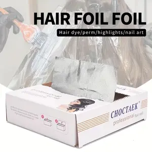 1box(200pcs) of Salon-Grade Hair Foil, Embossed Aluminum Foil Sheets, Tools for Dyeing And Styling, Durable Serrated Edge Bleaching Foil, Easy to Use, Perm Supplies.