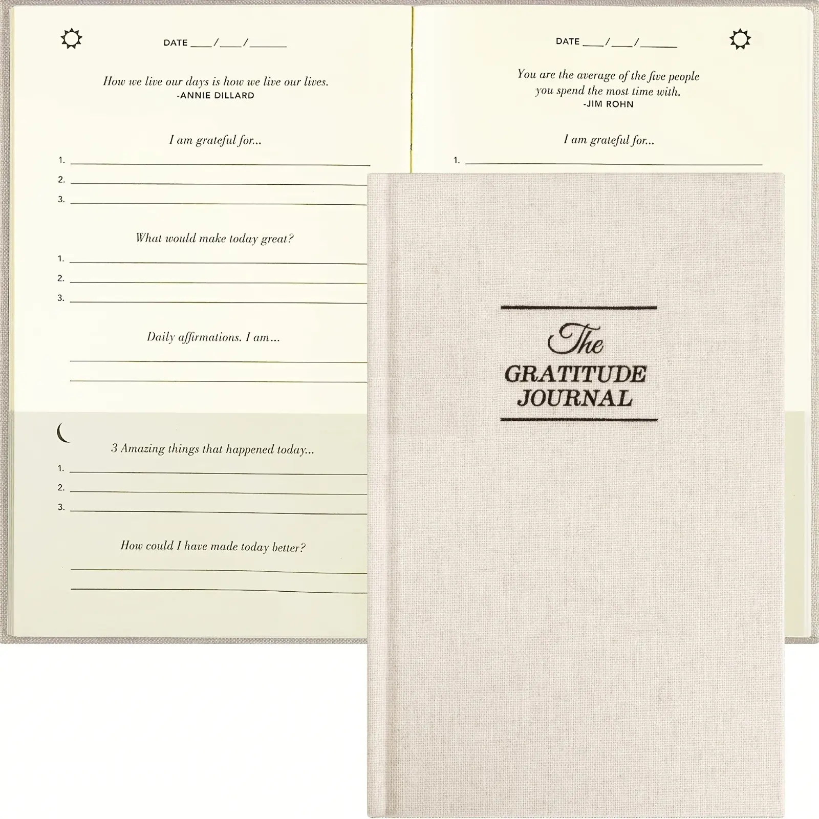 A gratitude, materialization, and daily reflection journal containing tips for affirmation, happiness, mindfulness, positivity, and health, suitable for both men and women, measuring 8.5 x 5.5 inches, Gratitude Journals