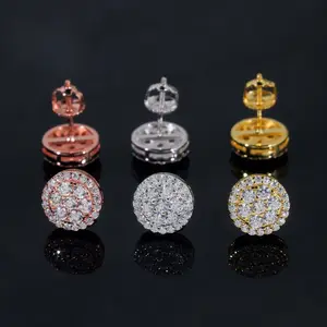 [ICE HUE] 18K Gold Vacuum Plated S925 with 5A+ Sri Lanka Moissanite Earrings for Women Men, Luxury Classic Stud Earrings, Hip Hop Sporty Style, Daily Wear Casual Fashion Gift Idea