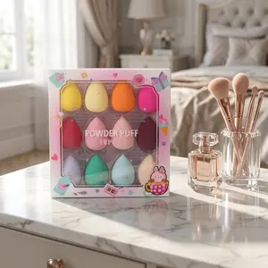  Makeup Sponge Set 12 Pack Micro Porous Low Absorption Soft Latex Free Foundation Beauty Sponges & Blenders for Powder Cream