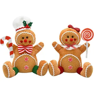 Gingerbread Christmas Decorations Indoor, Candy Cane Christmas Decorations, Gingerbread Plush Centerpieces Tabletop Decor, Candyland Party Decorations Xmas Gift