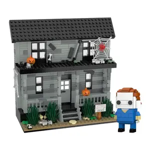 Michael Myers House Building Blocks Set - DIY Assembly Model Kit, Creative Home Decor Statue, Ideal Holiday Gift for Horror Fans