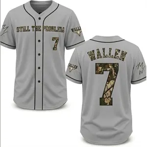 STILL THE PROBLEM 7 WALLEN Sand  Baseball Jersey Country Concert Outfit Sand Baseball Jersey