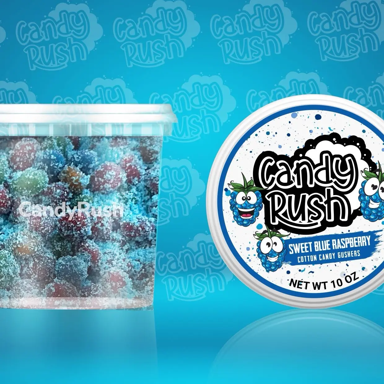 Sweet Blue Raspberry candy Cotton Candy Gushers - Gluten Free Sweet Viral TikTok Candy Fruit Blasts Gushies Blue Raz Tangy Snack