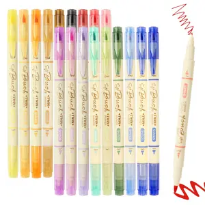 Arts Sign Brush Pen,Dual Tip Soft Brush & Fine TipMarker Felt Tip Water Based Ink Color Pens 18 Assorted Pastel Colors Great for Lettering, Journaling, Calligraphy