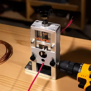 VEVOR Manual Wire Stripping Machine, 0.06-1 in, Copper Stripper with Hand Crank or Drill Powered, 64Mn Quenched Blades, 45# Steel Rollers, Aluminum Alloy Frame Wire Peeler, for Scrap Copper Recycling